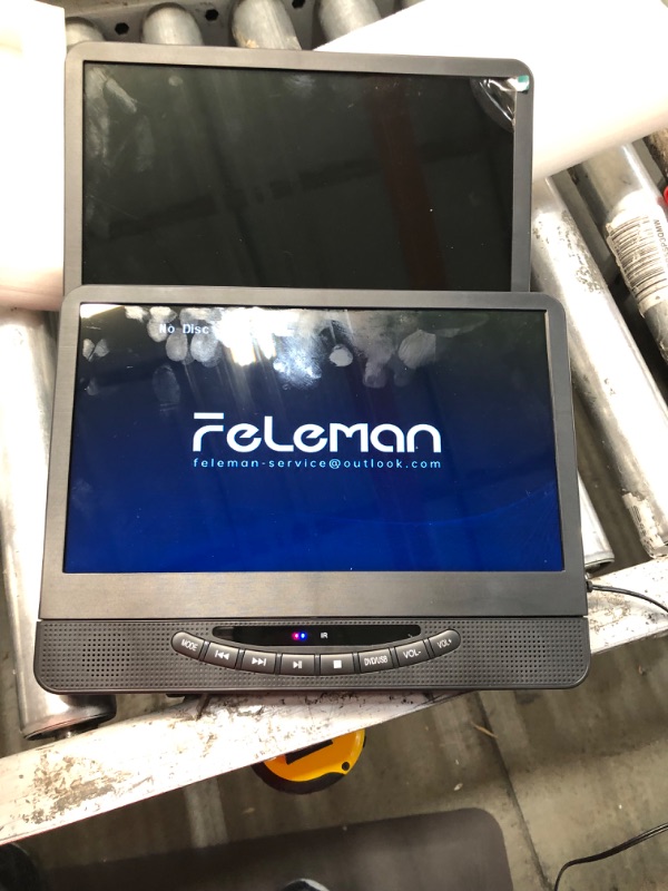 Photo 4 of 12" Portable DVD Player for Car with 1080P HDMI Input, FELEMAN Rechargable Car DVD Player Dual Screen with Full HD Digital Signal Transmission, Support USB, Last Memory(1 Player+1 Monitor)