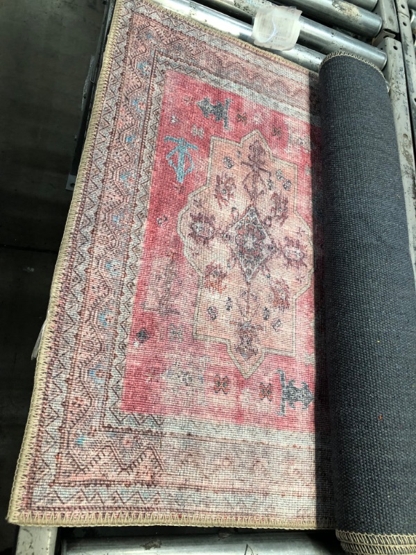 Photo 3 of **USED**
Rugshop Distressed Transitional Bohemian Stain Resistant Flat Weave Eco Friendly Premium Recycled Machine Washable Runner Rug 2'6"x7' Multi