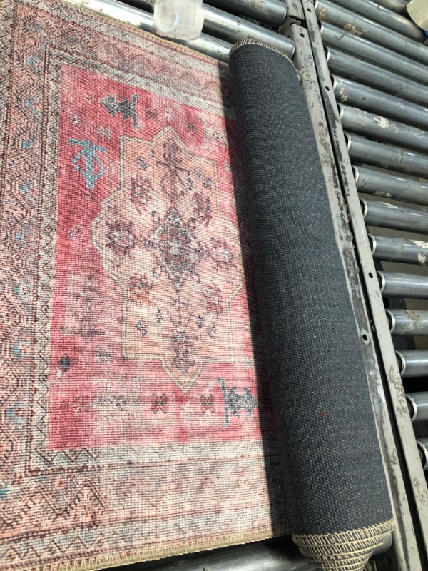 Photo 2 of **USED**
Rugshop Distressed Transitional Bohemian Stain Resistant Flat Weave Eco Friendly Premium Recycled Machine Washable Runner Rug 2'6"x7' Multi