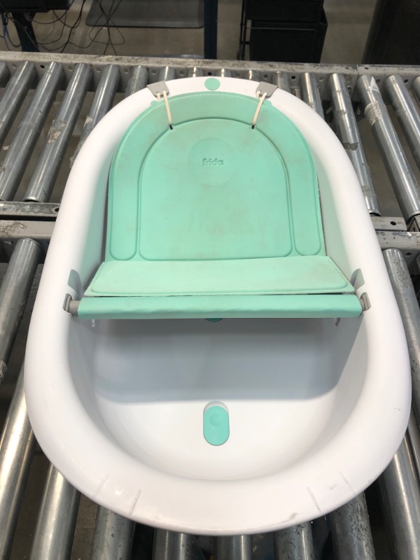 Photo 3 of *Used/Dirty* Frida Baby 4-in-1 Grow-with-Me Bath Tub| Transforms Infant Bathtub to Toddler Bath Seat with Backrest for Assisted Sitting in Tub
