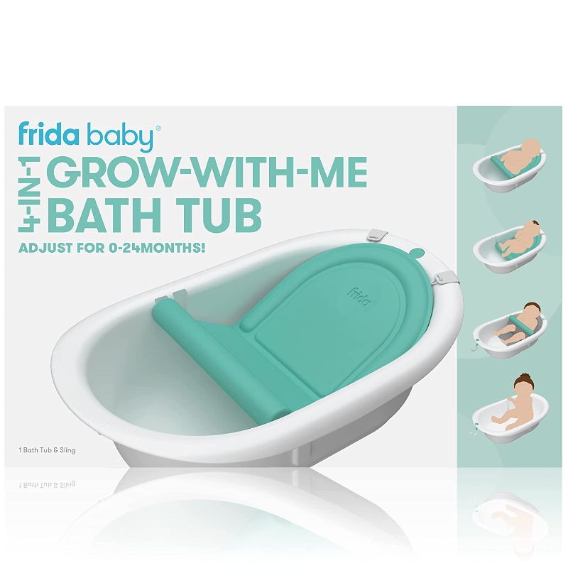 Photo 1 of *Used/Dirty* Frida Baby 4-in-1 Grow-with-Me Bath Tub| Transforms Infant Bathtub to Toddler Bath Seat with Backrest for Assisted Sitting in Tub
