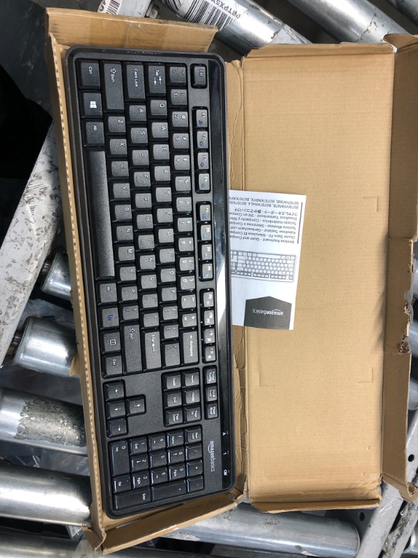 Photo 2 of Amazon Basics Bluetooth Wireless Keyboard-Quiet and Compact-US Layout (QWERTY)
