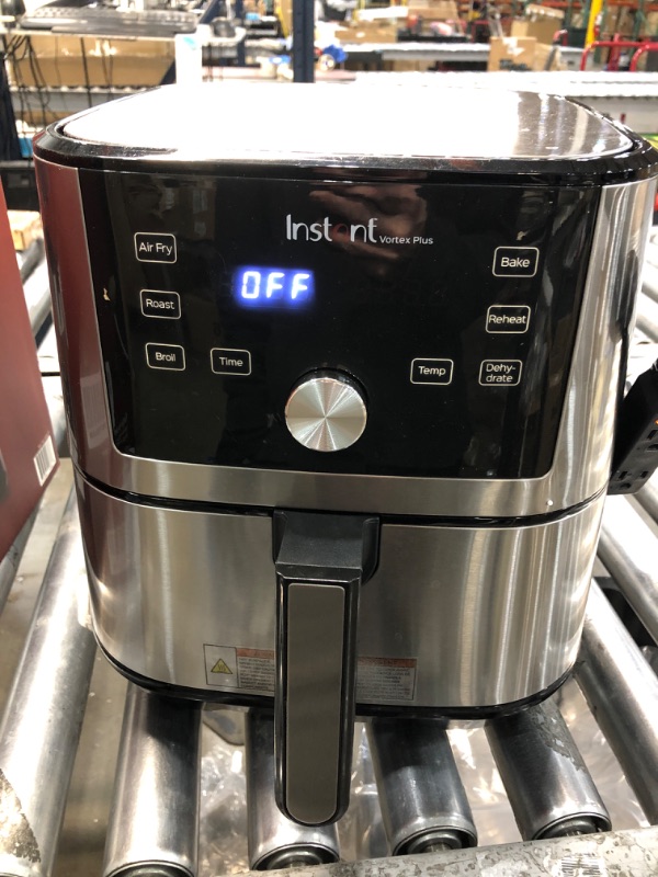 Photo 2 of *Tested* Instant Vortex Plus Air Fryer Oven, 6 Quart, From the Makers of Instant Pot, 6-in-1, Broil, Roast, Dehydrate, Bake, Non-stick and Dishwasher-Safe Basket, App With Over 100 Recipes, Stainless Steel 6QT Vortex Plus