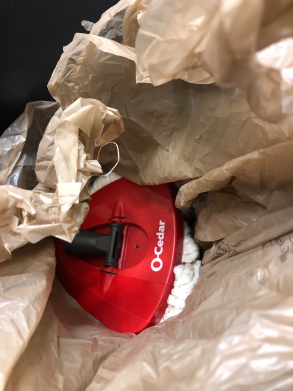 Photo 1 of *Used/Dirty* O-Cedar EasyWring Microfiber Spin Mop, Bucket Floor Cleaning System, Red, Gray Spin Mop & Bucket