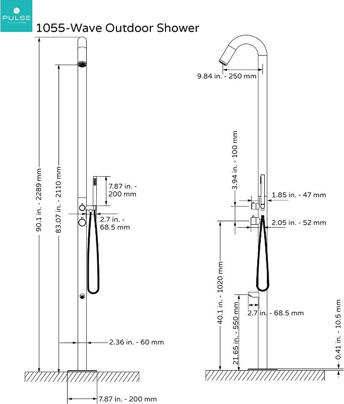 Photo 3 of 
PULSE ShowerSpas 1055-SSB Wave Outdoor Brushed Stainless Steel Shower