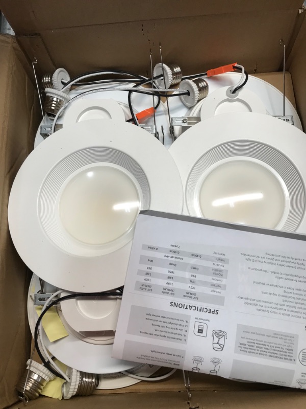 Photo 2 of Sunco Lighting 12 Pack 5/6 Inch LED Can Lights Retrofit Recessed Lighting Selectable 2700K/3000K/3500K/4000K/5000K Dimmable Baffle Trim, 13W=75W, 1050 LM, Replacement Conversion Kit, UL Energy Star 5 CCT in One (2700K, 3000K, 3500K, 4000K, 5000K)