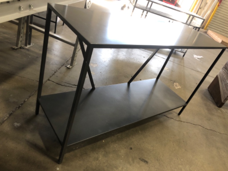 Photo 1 of **MINOR DAMAGE** Metal Console Table (Black) 54 X 18 X 33
