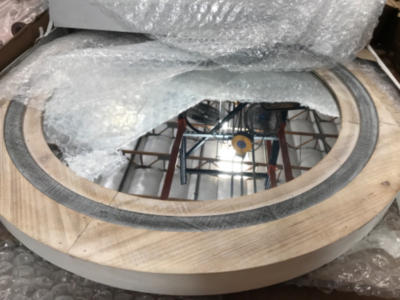 Photo 1 of 34 inch Round Wooden Mirror 