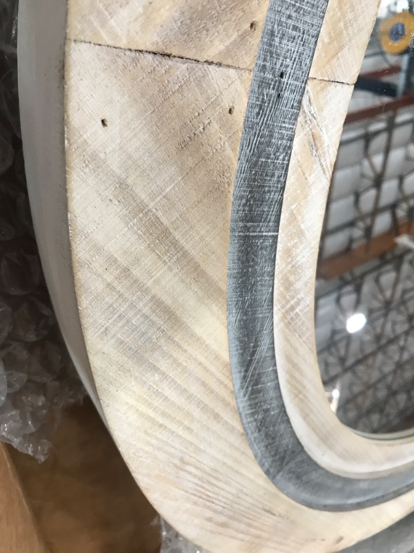 Photo 1 of 34 inch Round Wooden Mirror 