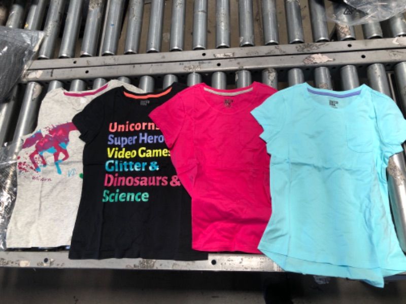 Photo 2 of Amazon Essentials Girls and Toddlers' Short-Sleeve T-Shirt Tops (Previously Spotted Zebra), Multipacks - MEDIUM
