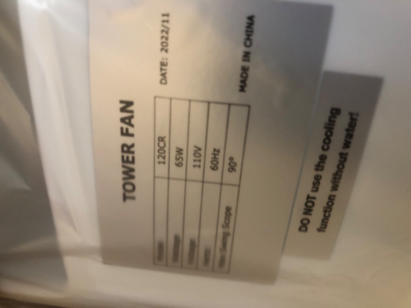 Photo 2 of ***MISSING REMOTE/ ICE BOXES*** Lavpit 41 inch Air Cooler, Portable Air Conditioner with Remote, 1700ML Water Tank & 8 Ice Boxes, 15H Timer, 90° Oscillating Cooling Tower Fan, 3 Modes 3 Speeds In Bedroom Office Living Room, White