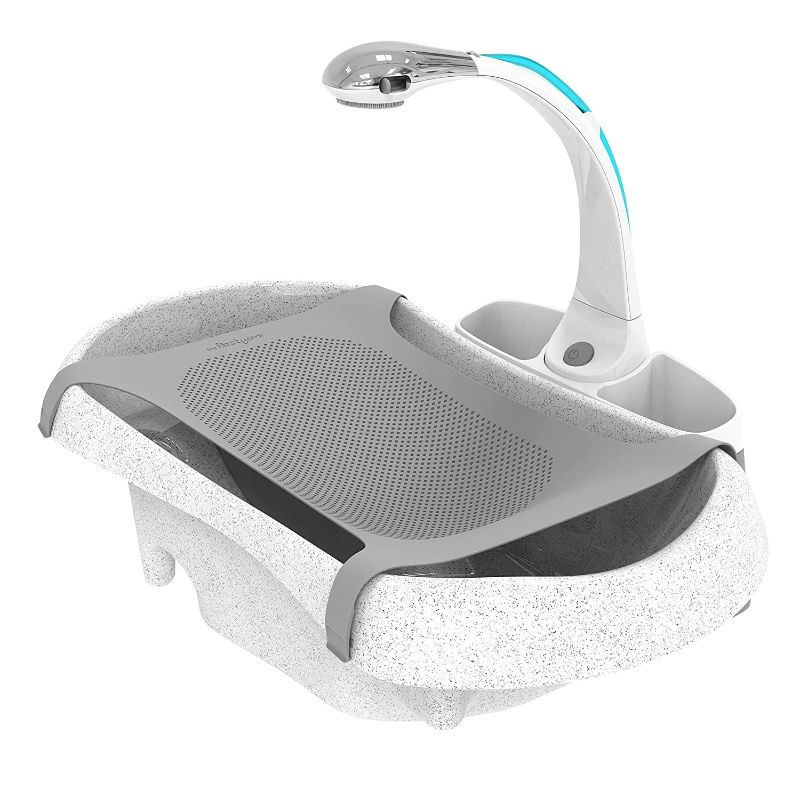 Photo 1 of *** UNABLE TO TEST *** The First Years Rain Shower Baby Bathtub — Baby Spa for Newborn to Toddler — Includes Convertible Bathtub and Sling with Soothing Spray — Baby Bath Essentials
