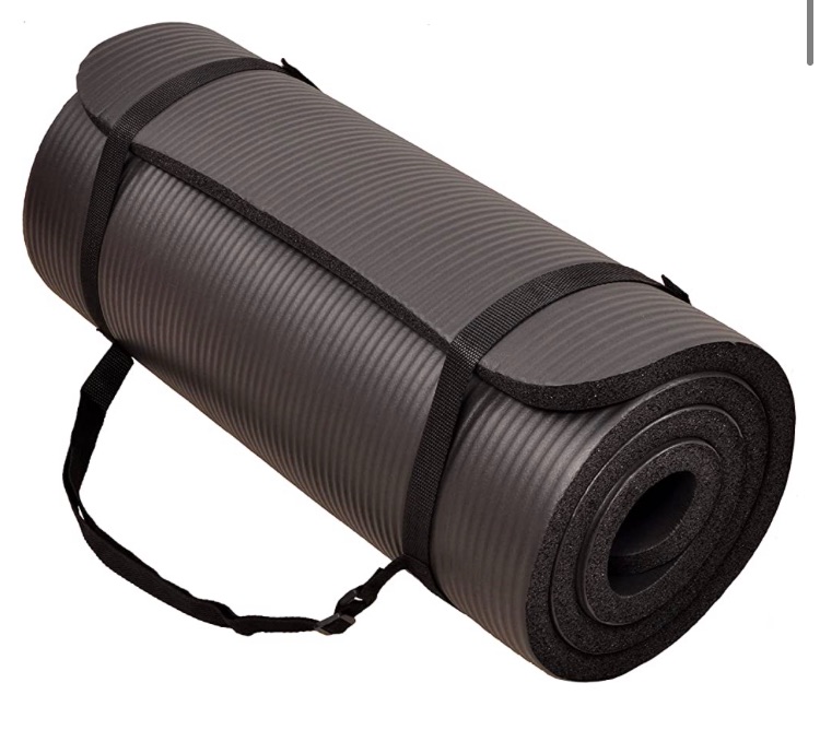 Photo 1 of  All-Purpose 1-Inch Extra Thick High Density Anti-Tear Exercise Yoga Mat with Carrying Strap