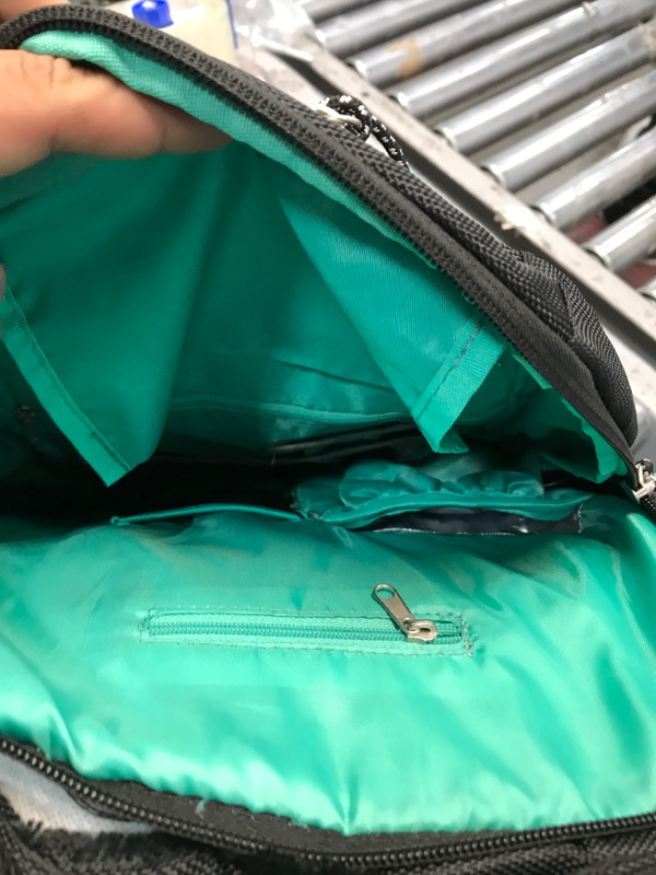 Photo 3 of **DAMAGED**Columbia Carson Pass Backpack Diaper Bag - Black Large Diaper Bag with Multiple Organizer Pockets and Thermal Bottle Pocket with Therma-Flect Radiant Barrier
**TORN AT THE TOP**