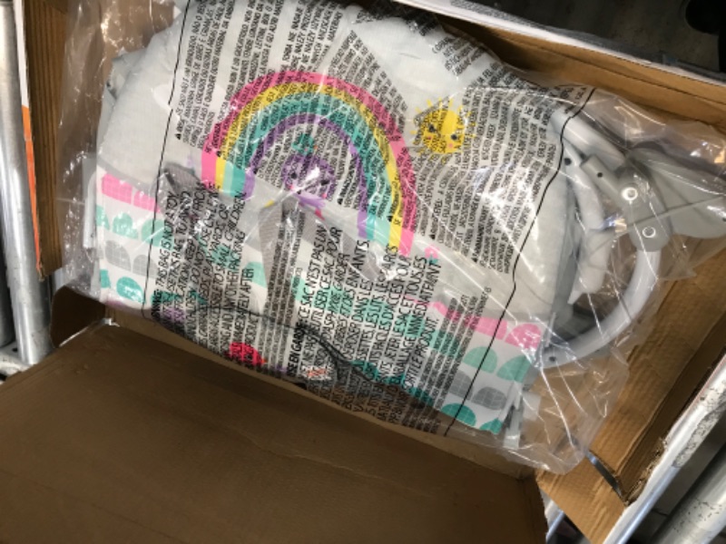 Photo 3 of **DAMAGE**Bright Starts Rosy Rainbow Infant to Toddler Rocker with Vibrations, Baby Seat for Girl or Boy, Newborn +
**CUT SHOWN IN PHOTOS**