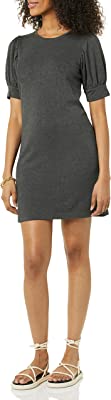 Photo 1 of Amazon Essentials Women's Supersoft Terry Relaxed-Fit Short-Sleeve Puff-Sleeve Dress, Small