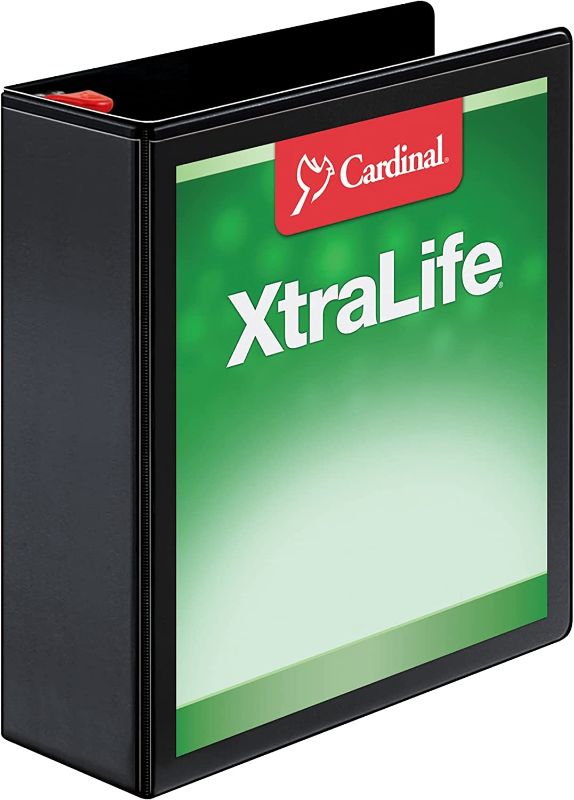 Photo 1 of Cardinal® XtraLife® Locking Slant-D® Ring Binder, 3" Rings, 52% Recycled, Black set of 4
