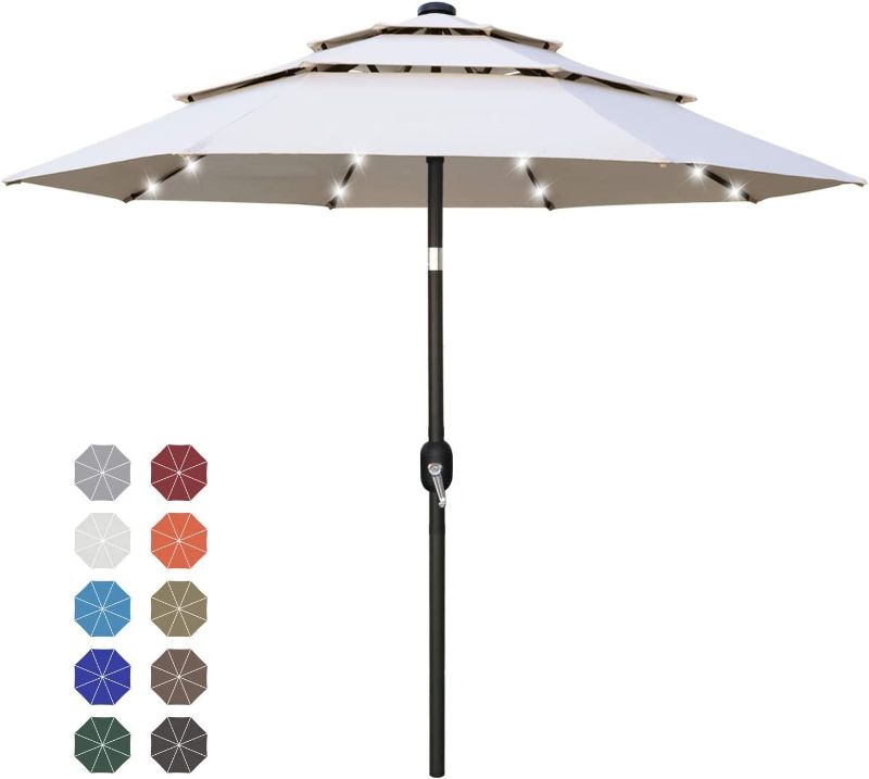 Photo 1 of 
ABCCANOPY Solar Led Patio Umbrellas 3-Tiers 11FT (Light Beige)
Style:3-tiers
Color:Light Beige
Size:11FT