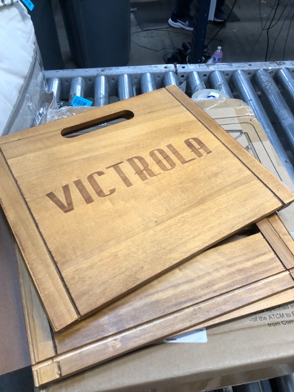 Photo 2 of 
Victrola Wooden Crate - Table Top Album Holder and Organizer for All Records, Holds over 50 Vinyls, Classy Wood Finish, Easy Installation, Elegant Design