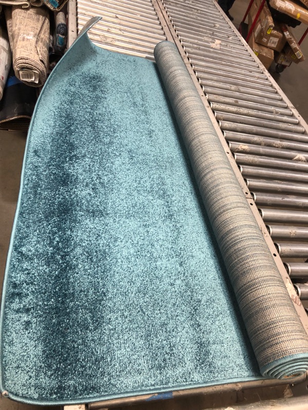 Photo 3 of JONATHAN Y SEU100H-5 Haze Solid Low-Pile Indoor Area-Rug Casual Contemporary Solid Traditional Easy-Cleaning Bedroom Kitchen Living Room Non Shedding, 5 ft x 8 ft, Turquoise Turquoise 5 X 8