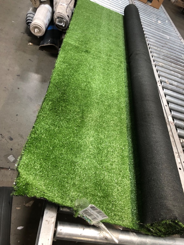 Photo 2 of · Petgrow · Artificial Grass Turf Lawn 7FTX12FT,Economy Indoor Outdoor Synthetic Grass Mat 0.4inch Plie Height, Backyard Patio Garden Balcony Rug, Rubber Backing/Drainage Holes