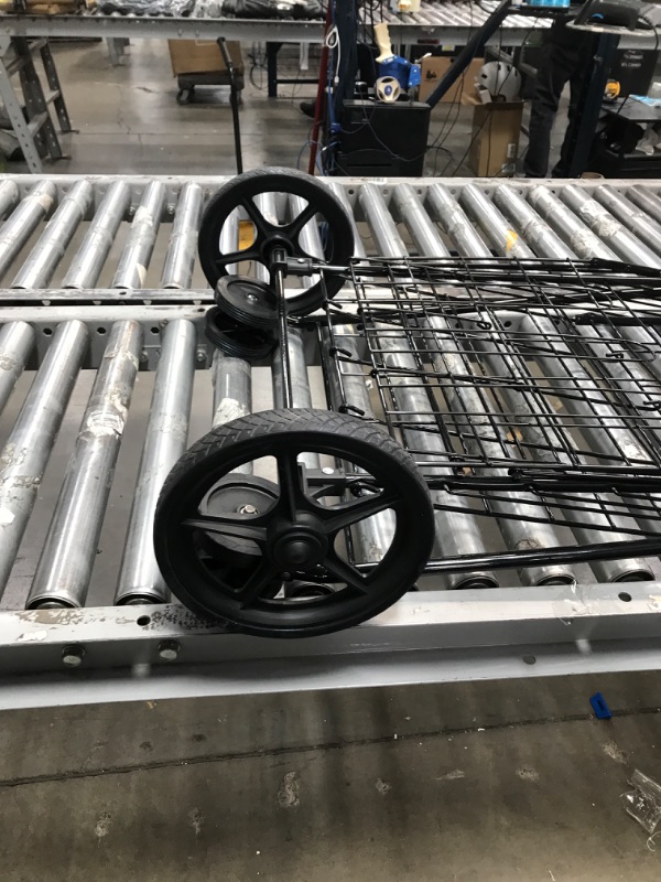 Photo 1 of LS Jumbo Deluxe Folding Shopping Cart with Dual Swivel Wheels and Double Basket- 200 lb Capacity