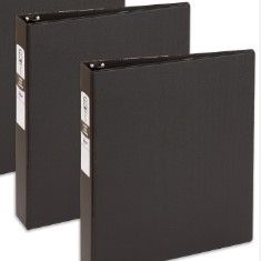 Photo 1 of Avery Economy 3 Ring Binder, 1-1/2 Inch Round Rings, 2 Black Binders (03401) 2 Pack