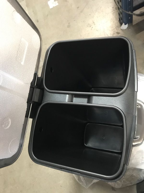 Photo 3 of  Dual Compartment Trash Can Stainless Steel Foot Pedal With Removable Inner Buckets 16"x20" 