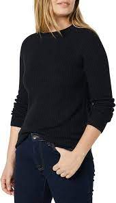 Photo 1 of Amazon Aware Women's Rib Crewneck Sweater, Black, 3XL