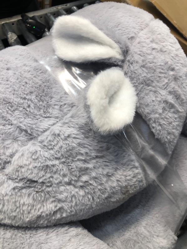 Photo 2 of **USED**  Grey Fuzzy Kid's Chair/Fold Out Mat