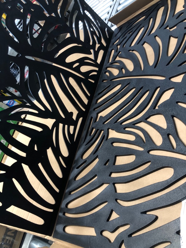 Photo 1 of **NEW/2 PACK**  0.3 in. x 45.7 in. x 1.9 ft. Monstera Wall Art& Fence Panel- 2 count