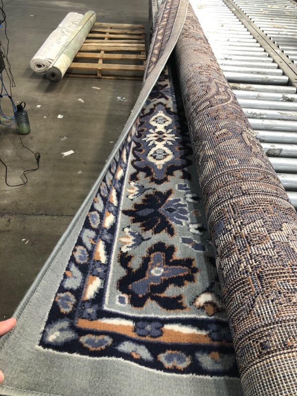 Photo 1 of **USED**   Home Dynamix Premium Sakarya Traditional Medallion Border Area Rug, Silver, 7'8"x10'7" Rectangle 7 ft 8 in x 10 ft 7 in Silver