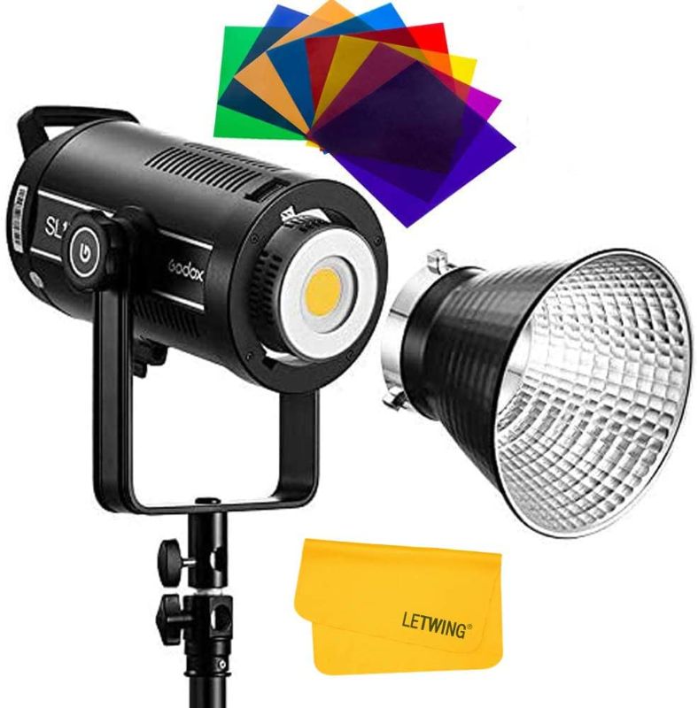 Photo 1 of **MISSING COLOR FILTERS**  Godox SL200WII,SL200W II SL-200WII 200W Bowens Mount Daylight Balanced Led Video Light,74000lux@1m,CRI96+ TLCI97+,8 FX Special Effects,Ultra Silent Fan Continuous Lighting+LETWING 8 Color Filters