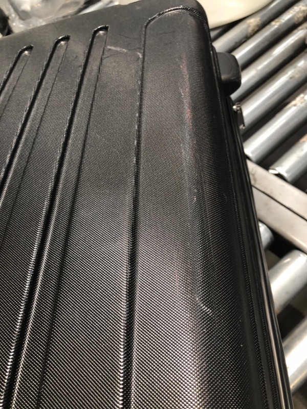 Photo 3 of **USED/SCRATCH DAMAGE**   Kenneth Cole REACTION Renegade 28” Check Size Luggage Lightweight Hardside Expandable 8-Wheel Spinner Travel Suitcase, Black, inch Black 28-inch Checked