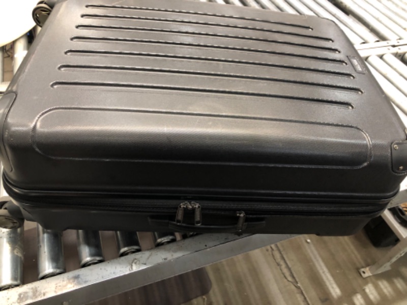 Photo 2 of **USED/SCRATCH DAMAGE**   Kenneth Cole REACTION Renegade 28” Check Size Luggage Lightweight Hardside Expandable 8-Wheel Spinner Travel Suitcase, Black, inch Black 28-inch Checked