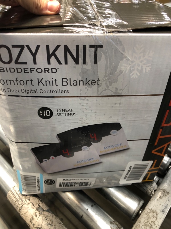 Photo 3 of **USED**   Biddeford Blankets Comfort Knit Electric Heated Blanket with Digital Controller, King, Denim King Denim