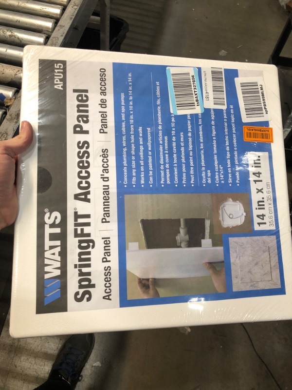 Photo 2 of **FACTORY SEALED**   Watts APU15 Spring Fit Drywall Access Panel for Plumbing, Wiring, and Cables, 14 inch x 14 inch, White White 14 inch x 14 inch Panel