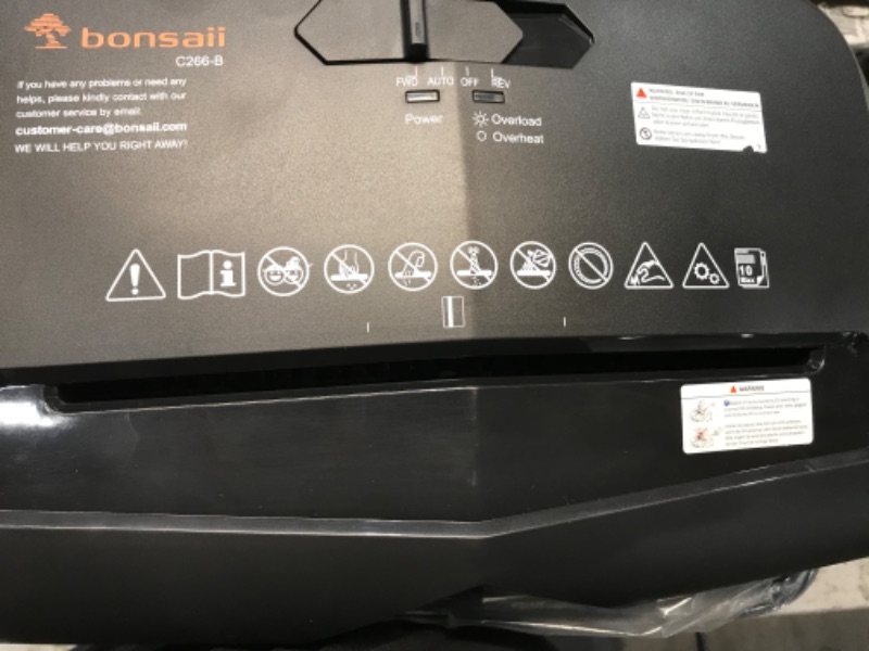 Photo 1 of Bonsaii 10 Sheet Micro Cut Paper Shredder, 30-Minute Home Office Heavy Duty Shredder for CD, Credit Card, Mails, Staple, Clip, with 4 Casters & 4.2 Gal Pullout Bin (C266-B) 10 Sheet 30-Minute