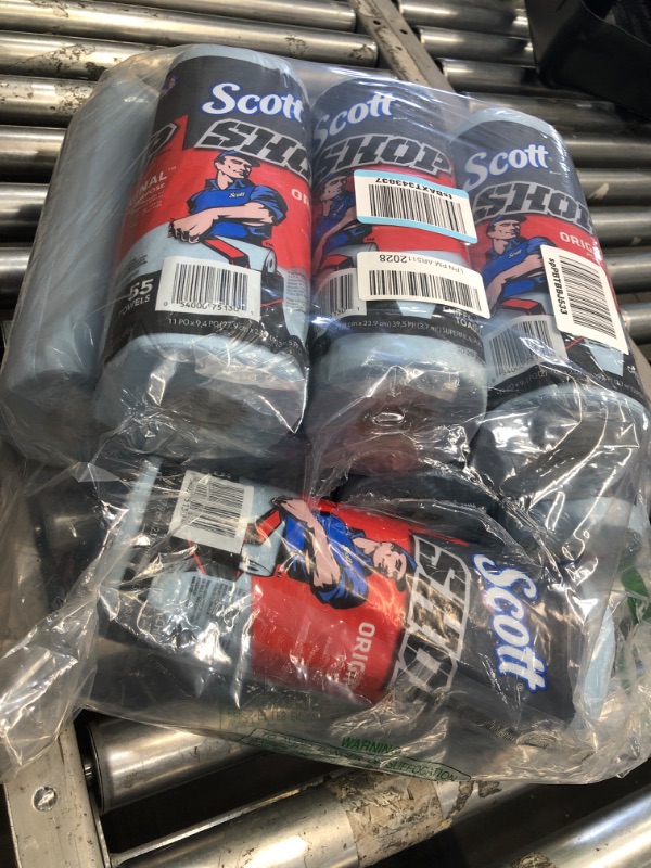 Photo 1 of **NEW/8 COUNT**   Scott Shop Towels Original (75147), Blue, 55 Sheets/Standard Roll, 12 Rolls/Case, 660 Towels/Case