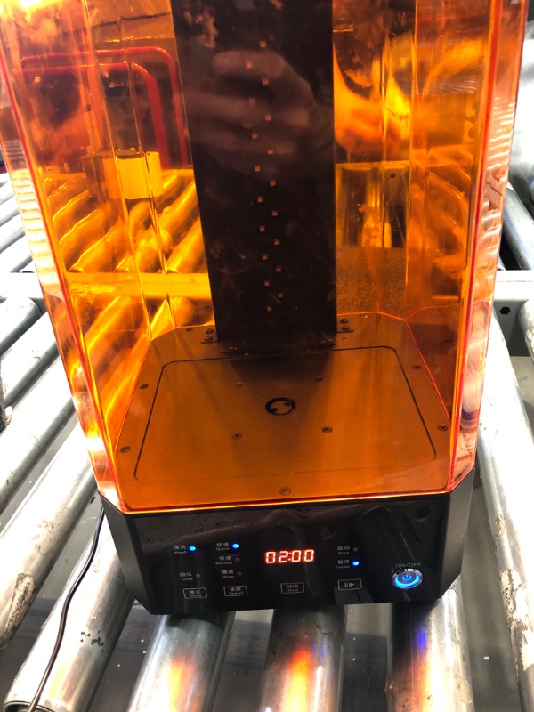 Photo 2 of **USED/POSSIBLE MISSING PIECES**     Creality Wash and Cure Station UW-01 2 in 1 Machine for Creality Resin 3D Printer UV Curing Rotary Box Bucket for LCD/DLP/SLA Washing Size 7.48x6.06x7.87 inches