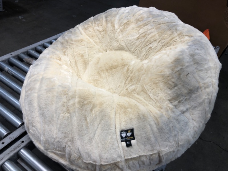 Photo 3 of *SMALL STAIN* Bessie and Barnie Signature Luxury Extra Plush Faux Fur Bagel Dog Bed, 36" L X 36" W X 10" H, Blondie
