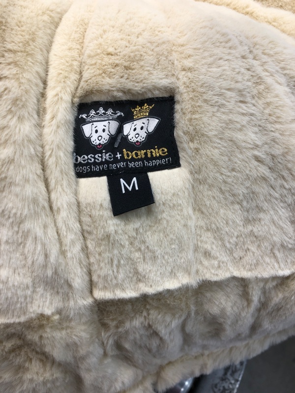 Photo 2 of *SMALL STAIN* Bessie and Barnie Signature Luxury Extra Plush Faux Fur Bagel Dog Bed, 36" L X 36" W X 10" H, Blondie
