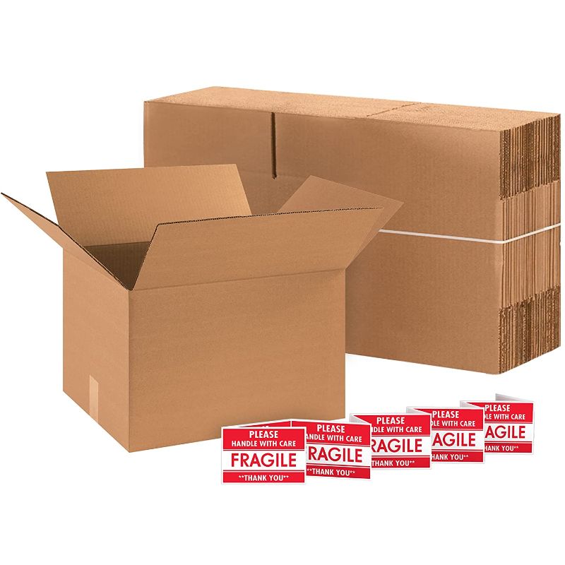 Photo 1 of BOX USA Moving Boxes Medium, 18"L x 14"W x 12"H 20-Pack | Corrugated Cardboard Box for Packing, Shipping and Storage 18x14x12 181412