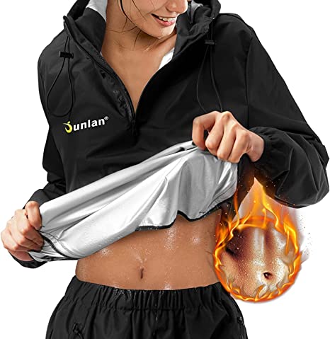 Photo 1 of Junlan Sauna Suit for Women Sweat Sauna Pants Weight Loss Jacket Gym Workout Vest Sweat Suits for Women
