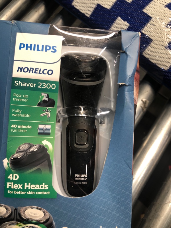 Photo 2 of **USED**  Philips Norelco Shaver 2300 Rechargeable Electric Shaver with PopUp Trimmer, Black, 1 Count, S1211/81