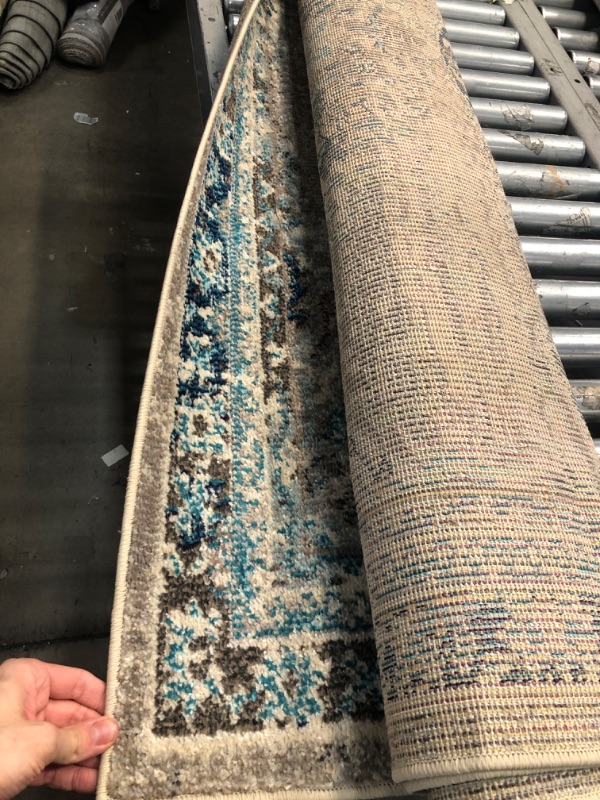 Photo 2 of **USED**  Artistic Weavers Kimber Area Rug 5'3" x 7'3", Gray and Teal 5'3" x 7'3" Gray and Teal