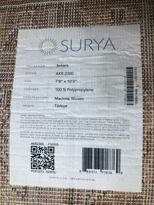 Photo 3 of **USED**    Surya AKR2300-710103 Ankara - Rugs, Rug Size: 7'10" x 10'3" Rugs