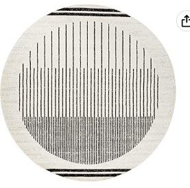 Photo 1 of **USED**  Artistic Weavers Penrod Modern Geometric Area Rug,5'3" Round,Black/Ivory 5'3" Round Black/Ivory