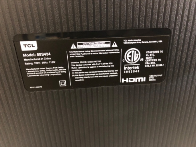 Photo 1 of TCL 55-inch Class 4-Series 4K UHD HDR Smart Android TV - 55S434, 2021 Model
