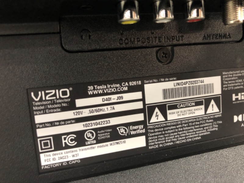 Photo 4 of **MISSING REMOTE** VIZIO 40-inch D-Series Full HD 1080p Smart TV with Apple AirPlay and Chromecast Built-in, Alexa Compatibility, D40f-J09, 2022 Model 40 in 1080p Bezel